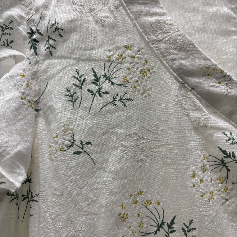 Roolee White Dress with Yellow Floral Accents